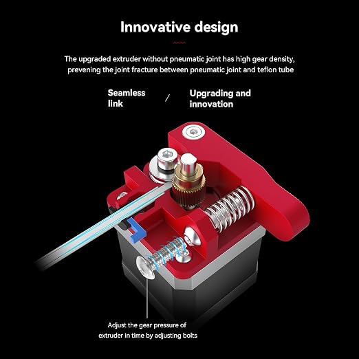 Creality 3D Printer Extruder Kit, Ajustable Extrusion Force, High Quality Metal Extruder Feeder Kit, for Ender-3/Ender-3 Pro/Ender-3S/Ender-3 V2/Ender-3 Max/CR-10/CR-10S (Red)