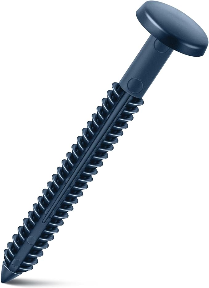 Blulu 1 Pcs 3 Inch Vinyl Shutter Fastener Window Panel Peg Lok Pin Pegs Screws Shutter Spikes Anchor (Classic Blue)