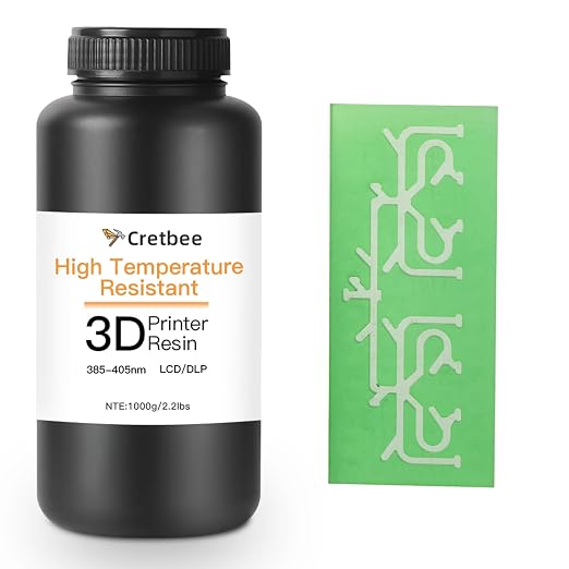 Up to 536℉(280°C) 3D Printer Resin, High Temperature resina, High Precision 3D Printing Resin for Engineering, Industrial Parts, 405nm Photopolymer Resin for DLP/LCD Translucent Green 1000g