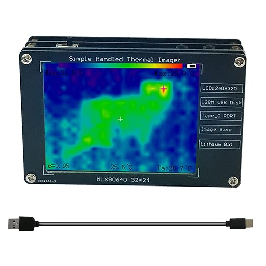 Handheld Infrared Thermal Imager Camera 320x240 Thermal Imaging Device with 2.8” LCD Screen USB-C Rechargeable -30°C to 200°C Temperature Range Portable for Home Automotive