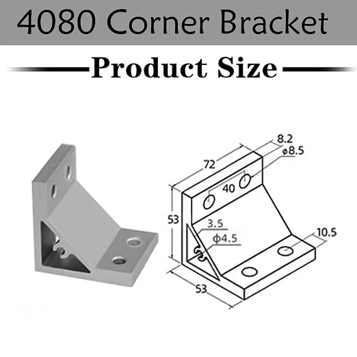 4080 Corner Bracket Connector Set for 4080 8080 Aluminum Extrusion Accessories 8Set(Silver JY)
