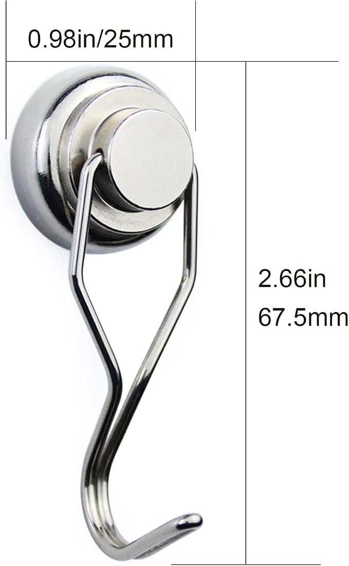 DIYMAG Magnetic Hooks,80LBS Heavy Duty 6 Pack 2026 Cruise Ship Essentials | Strong Magnets hook for Hanging Refrigerator Home Kitchen Office Grills Classroom