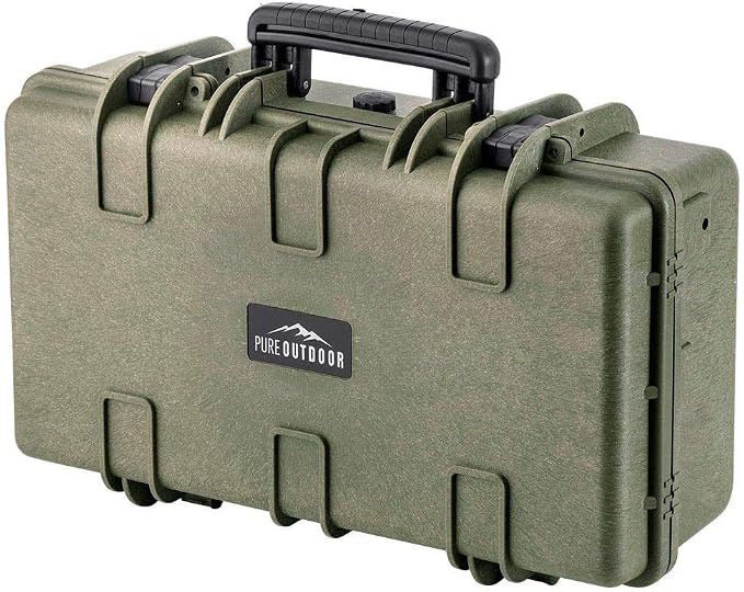 Monoprice Weatherproof Hard Case - 22in x 14in x 8in, OD Green with Customizable Foam, Shockproof, IP67