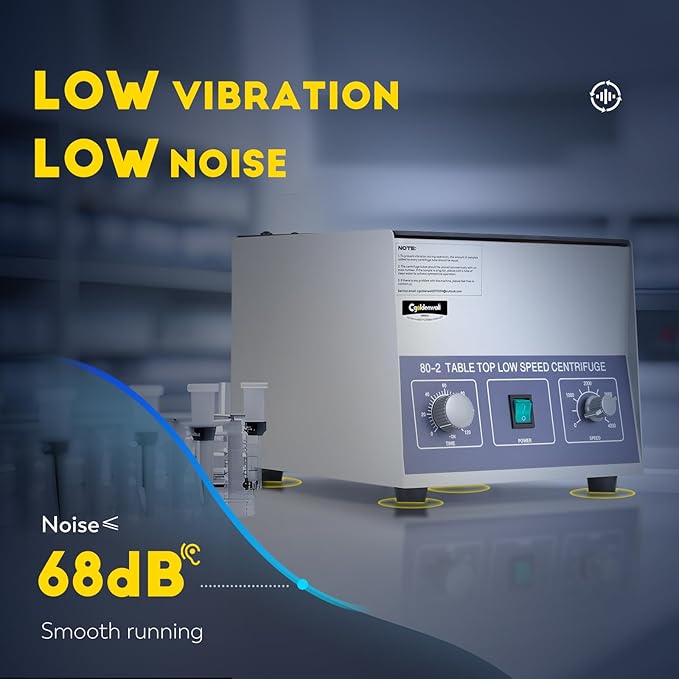 CGOLDENWALL 80-2 Electric Lab Centrifuge 4000RPM 12x20mL/15mL/10mL/7mL Desktop Centrifuge Machine Timer 0-120min Medical Laboratory Practice Low Speed Centrifugal Force 2325xg Voltage 110V