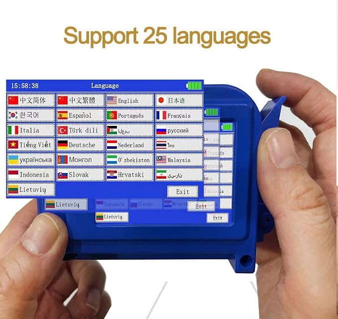 Phezer Upgraded Mini Inkjet Printer for Flat and Curved Surface PC11 Plus, 25 Languages & Quick-Drying Ink Cartridge, Portable Pocket Marking Device for Date Time Barcode Logo Qrcode Batch Number