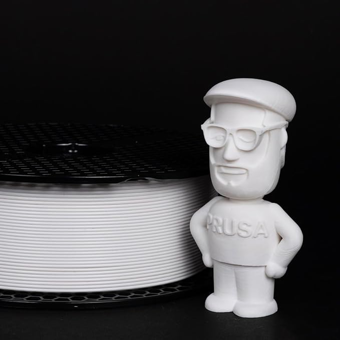 Prusament Premium PLA Pristine White 1.75mm 1kg 3D Printer Filament | PLA filament with ±0.02 mm precision, low warping, and reliable, tangle-free printing for beginners and professionals.