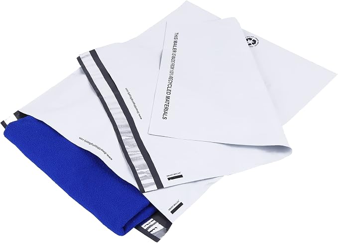 SMART 14.5x19 Recycled Poly Mailers - 100 Pack of White Eco-Friendly Packaging Mailing Bags | Recyclable & Sustainable, Cute & Stylish Small Business Supplies | 2.5 Mil Thick - 100 Pack