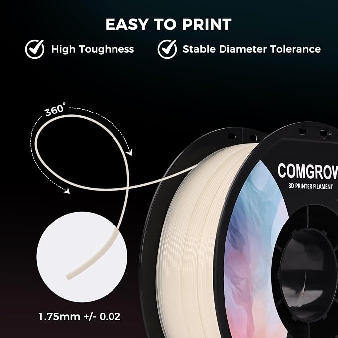 Comgrow 3D Printer Glow in The Dark Filament Gradient Multicolor Fast Change PLA 1kg (2.2 lbs) Spool 3D Printing Materials, Dimensional Accuracy +/- 0.03 mm, 1.75 mm, Glow Multicolored