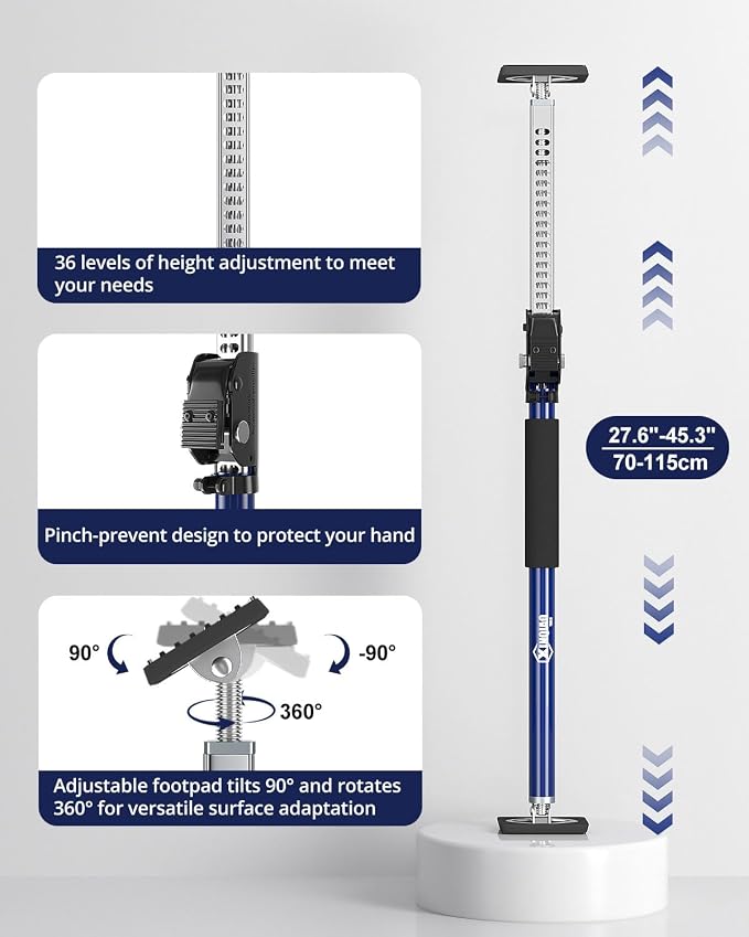 XINQIAO Cabinet Jacks for Installing Cabinets, Heavy Duty Third Hand Support System Adjusts from 27.6 in to 45.3 in, 4 PCS