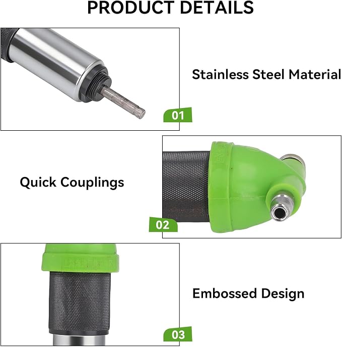 Universal Valve Grinding Tool, Air Engine Valve Grinder Pneumatic Engine Valve Lapping Grinding Tool Kit for Automobile Repairing