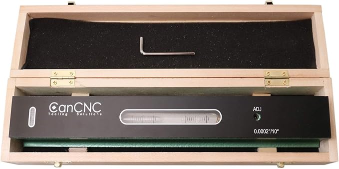 Accusize Industrial Tools 12 inch Professional Master Precision Level in Fitted Box, Accuracy 0.0002''/10'', S908-C612 | 0.0002"/10" Accuracy, V-Grooved Base, Cross Test Vial, Cast Iron, B: 1.830", C: 1.574", D: 1.890", S908-C612
