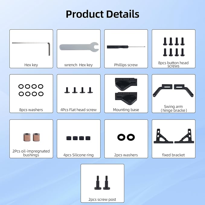 FYSETC Upgraded Metal Parts for Snapmaker-U1 Door: CNC Door Hinge 180/270° Adjustable Easy to Swivel Compatible with Snapmaker U1 3D Printer Not for J1 J1S