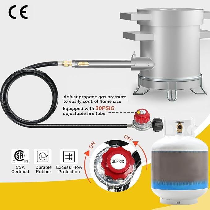 Nelyrho Propane Smelting Furnace Kit – 7kg Crucible, Support Stand, Tongs Included – Stainless Steel Foundry Melting Furnace for at-Home Metal Melting of Aluminum, Gold, Silver, and Copper Scrap