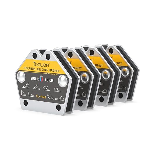 TOOLIOM Hexagon Welding Magnets Multi-Angle Strong Magnetic Welding Holder 25LB 4PCS Pull Force Holding Power Welding Accessories