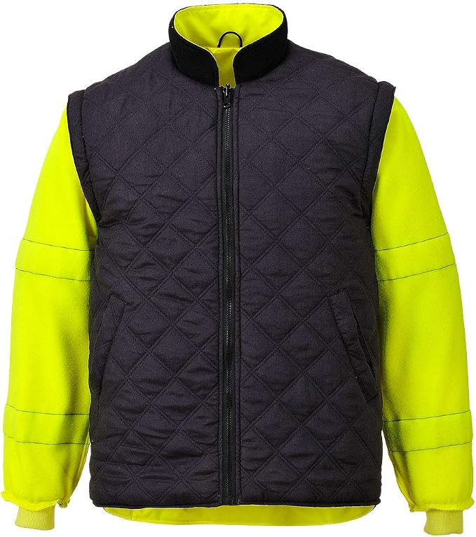 Portwest Hi-Vis 7in1 Jacket Viz Insulated Safety Visability Work Bomber Rain ANSI 3, 5XL Yellow