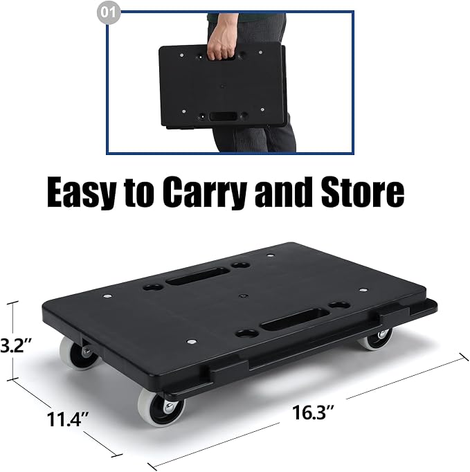 Furniture Movers Dolly Furniture Movers with Wheels, Portable Moving Rollers Leg Dollies for Heavy Furniture, 4 Wheels Small Flat Dolly, 880 Lbs Capacity