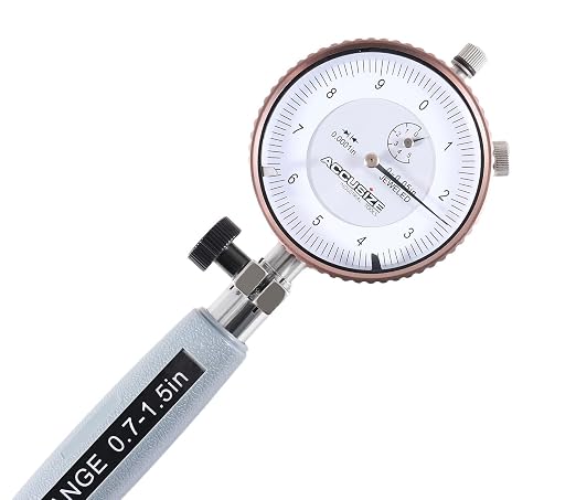 Accusize Industrial Tools 0.7-1.5'' by 0.0001'' Dial Bore Gage, Stem Length 6'', Ee20-1015 | 6" Stem Length, Self-Centering, Chrome-Plated Handle, Insulated Grip, EE20-1015
