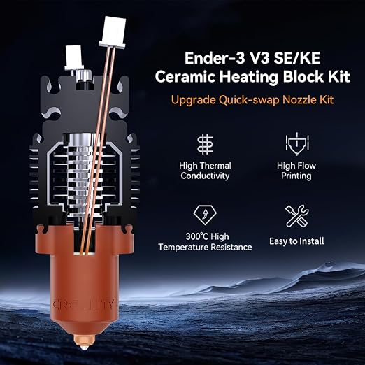 Creality Official Ender 3 V3 SE KE Hotend Upgrades Kit, 3D Printers Ceramic Heating Block with Quick-Swap Nozzle, Supports 300°C High Temperature, 600mm/s High-Speed for Ender 3 V3 SE/Ender 3 V3 KE