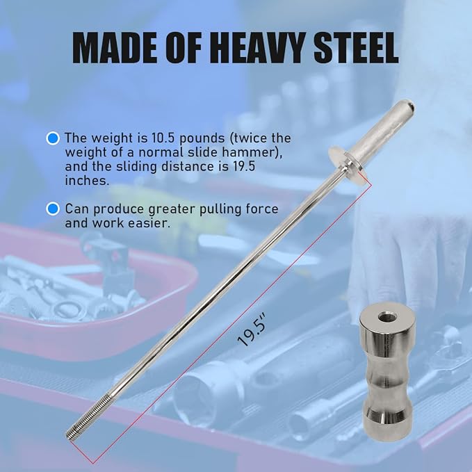 CMTOOL CV Axle Removal Tool Kit, 10 Pounds, Heavy Duty Slide Hammer Puller Set with 63mm&48mm CV Joint Fork Removing Adapter