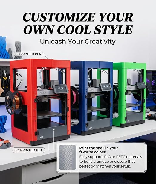 FYSETC Upgraded Enclosure Project for Falshforge AD5X: Support DIY Colors - Style High-Temp Filaments ASA ABS PC Print for Keep the 3D Printer Quiet