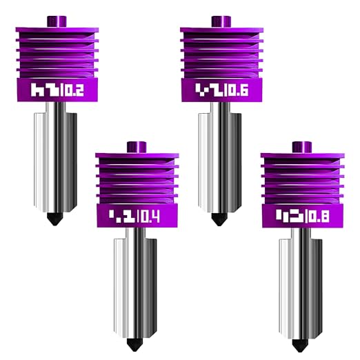 4-Pack Upgraded A2L/H2/X2D/P2S Hotend Kit with Anti-Stick MPVD Coating - High Speed Hardened Steel P2S Nozzle for Bambu Lab P2S,X2D/H2S,H2C,H2D,A2L,A1 3D Printers, Bamboo P2S Parts(0.2/0.4/0.6/0.8mm)
