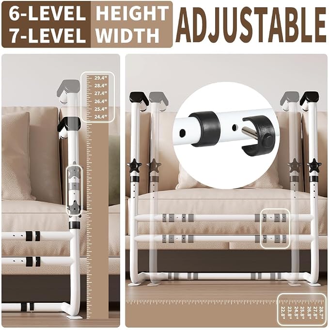 SMONTER Couch Stand Assist-Chair Lift Assist Aid for Elderly Sit to Stand Daily Safety Mobility Support Handle Rails Aid, Height & Width Adjustable, for Couch Sofa Chair Toilet Bed 450lbs Capacity