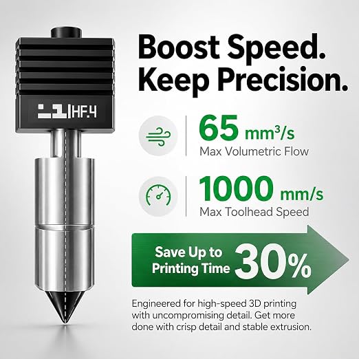 Bamboo Lab 2-Pack Enhanced-Flow Hardened Steel Nozzle Set for Bambu Lab H2S / H2D / H2D Laser – High-Speed Extrusion, Rapid-Melt Zone Upgrade (0.6mm)