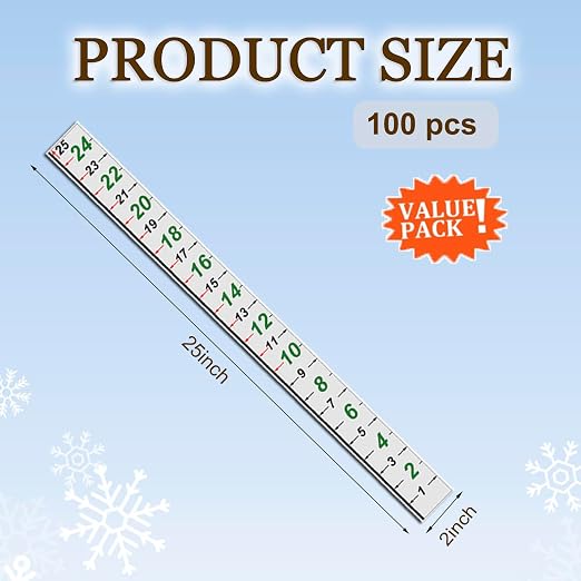 Attic Measuring Rulers - Attic Insulation R-Value Ruler,Thick Card Stock,25 inches,for Ceiling Insulators Insulation (100 per Pack)