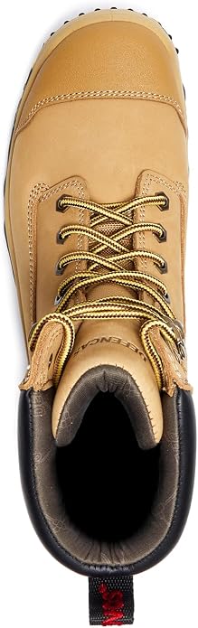 Men’s 6” & 8” Composite Toe Work Boots, Electrical Hazard Safety Boots for Men, Full-Grain Leather Construction Boots, Slip Resistant Rubber Outsole, Removable Memory Foam PU Insole