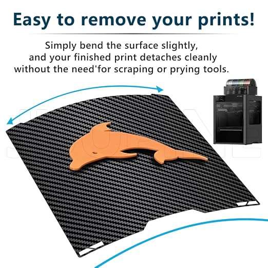 PEO PET For Bambu Lab H2C A2L Build Plate 335x325mm Double Sided Printing H2C Build Plate Carbon Fiber+Diamond Smooth Build Plate Easy Bend Removal TPU/PETG/PLA Filaments For Bambu Lab A2L Accessories