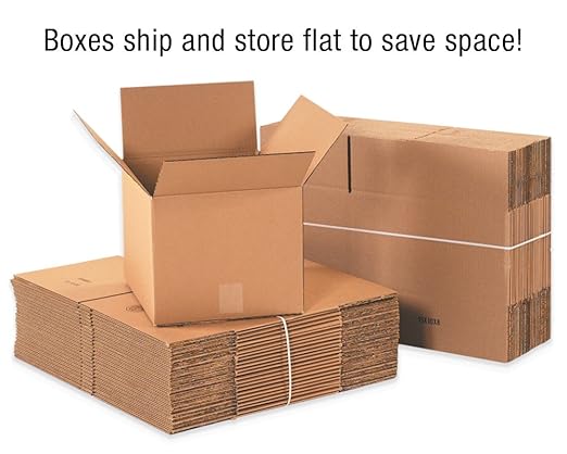 BOX USA 12 x 12 x 60 Corrugated Cardboard Boxes, Tall 12"L x 12"W x 60"H, Pack of 10 | Shipping, Packaging, Moving, Storage Box for Home or Business, Strong Wholesale Bulk Boxes