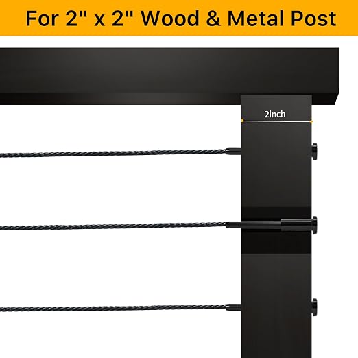 50 Pack 1/8" Black T316 Stainless Steel Invisible Cable Railing Kit，Swage Stud End for Deck, Stair, Wood & Metal Posts ，Black Cable Railing Hardware