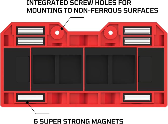 EZRED EZPH6 Magnetic Plier Holder Red, Holds 6 Pliers