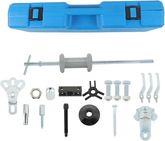 Silscvtt 9-Way Slide Hammer Puller Kit - Auto Wrench Adapter for Axle Bearings, Front/Rear Wheel Hub Remover & Dent Shaft Puller Tool Set