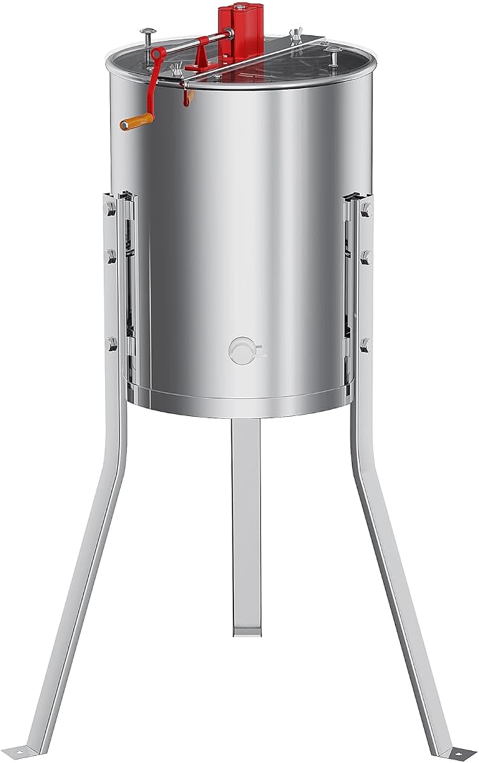 4 Frame Honey Extractor Spinner, Stainless Steel Manual Beekeeping Centrifuge