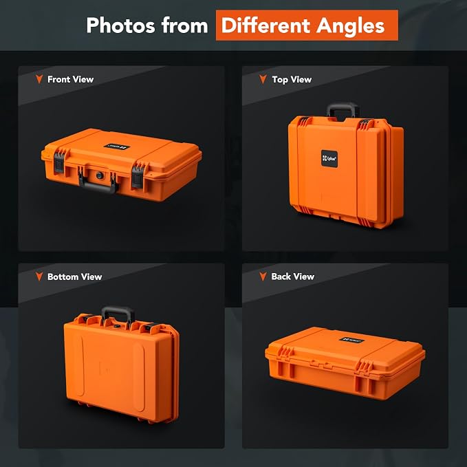 Lykus HC-4410 Waterproof Hard Case with Customizable Foam Insert, Interior Size 17.32x11.42x4.72 in, Suitable for up to 16" laptop,Starlink Mini,keyboard,drill,audio mixer,mic,flashlight,and more