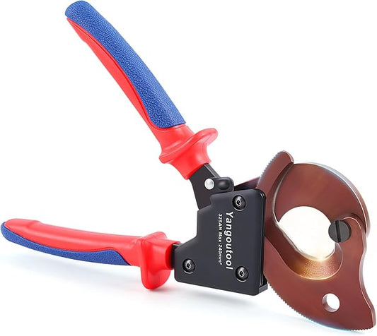 Yangoutool Ratchet Cable Cutter Heavy Duty for Copper and Aluminum Cables, 240mm² Capacity, Sharp Polished Edges, Ideal for Cutting Large Armored Electrical Wires, Perfect for Electricians