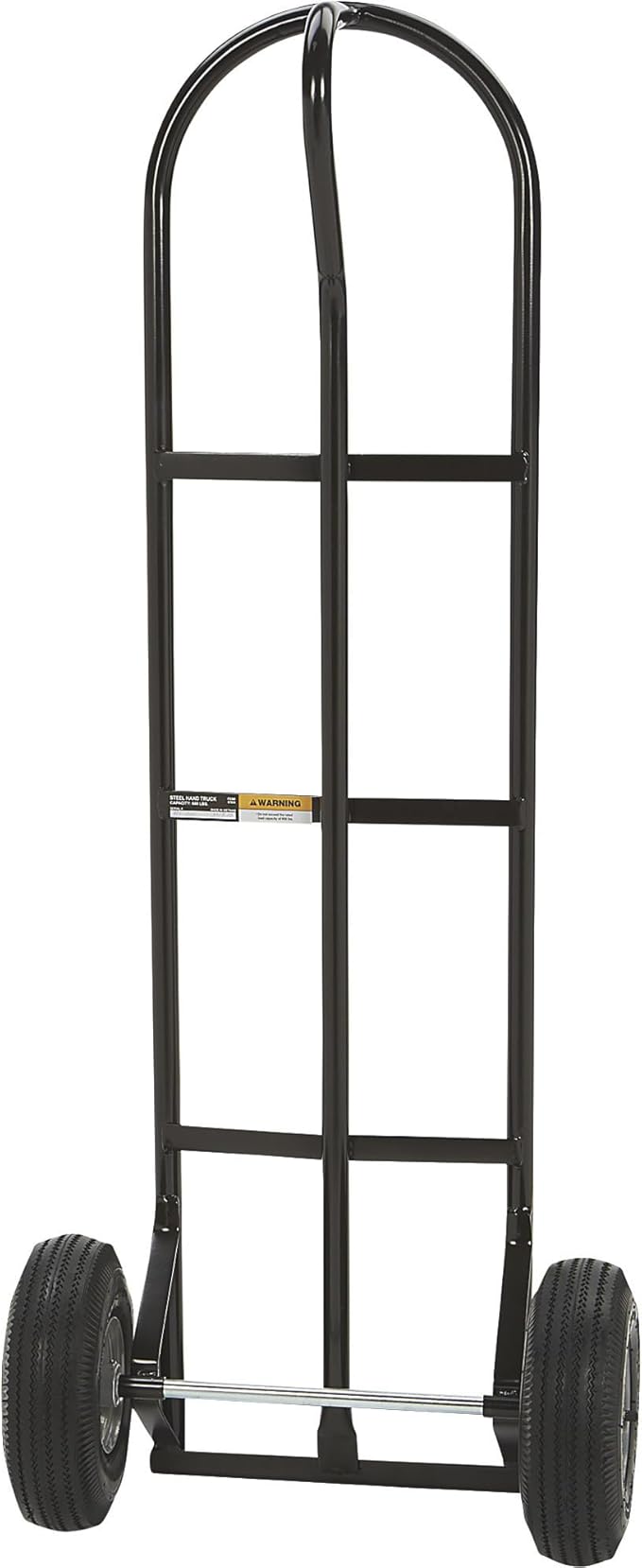 Ironton Steel Pneumatic Hand Truck Dolly, 600-Lb Capacity, Heavy-Duty Frame with 10-Inch Tires, P-Style Handle & 14" x 8.5" Toe Plate, Commercial Utility Cart for Moving & Garage Storage