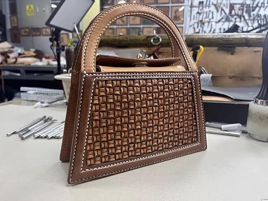 Leather Stamps Tool Stainless Steel Stamping Tool Woven Pattern Stamping Professional LeatherCrafts Carving DIY Kit