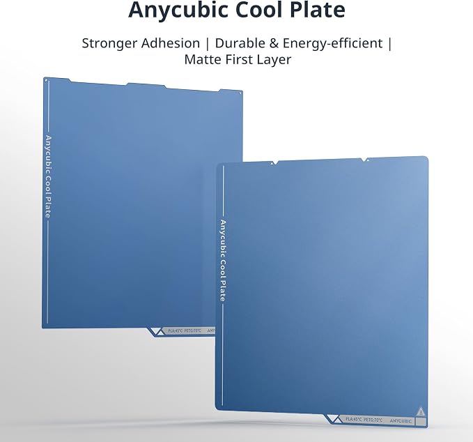 Anycubic Cool Plate for Anycubic Kobra S1/Kobra S1 Combo/Kobra X/Kobra X Combo/Kobra S1 ACE 2 Pro Combo/Kobra 4/Kobra 4 Combo, Energy Saving Low Temperature Printing, Firm Adhesion, 250x250mm