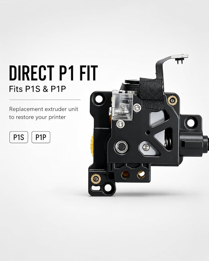 Original P1S Extruder Unit Kit Compatible with Bambu Lab P1S/P1P | for Bambu P1S Extruder Replacement, with Hardened Steel Dual Gears for P1S Extruder Repair, Filament Feeding, Maintenance