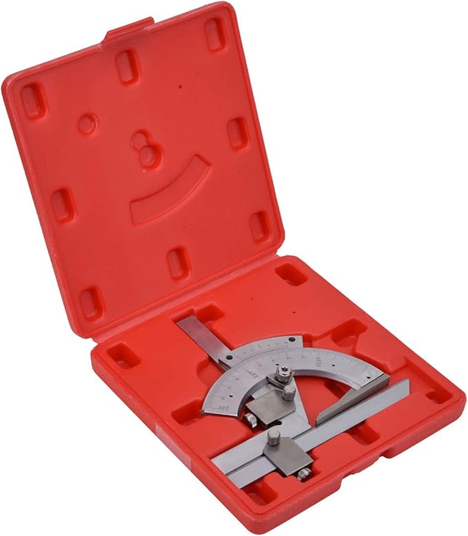 Walfront Universal Carbon Steel Vernier Bevel Protractor 0-320° Exactness Angle Measuring Ruler Tools for Woodworking/Carpenter/Construction Carbon Steel DIY Accuracy 0.02
