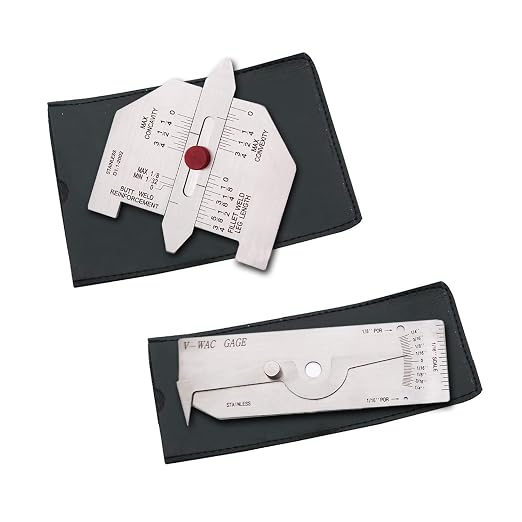 Weld Gauge Set 0-1/4'' Porosity Undercuts Checking Gauge with 0-3/4'' Convexity Concavity Welding Gauge Stainless Steel Imperial Measurement for Welding Inspection