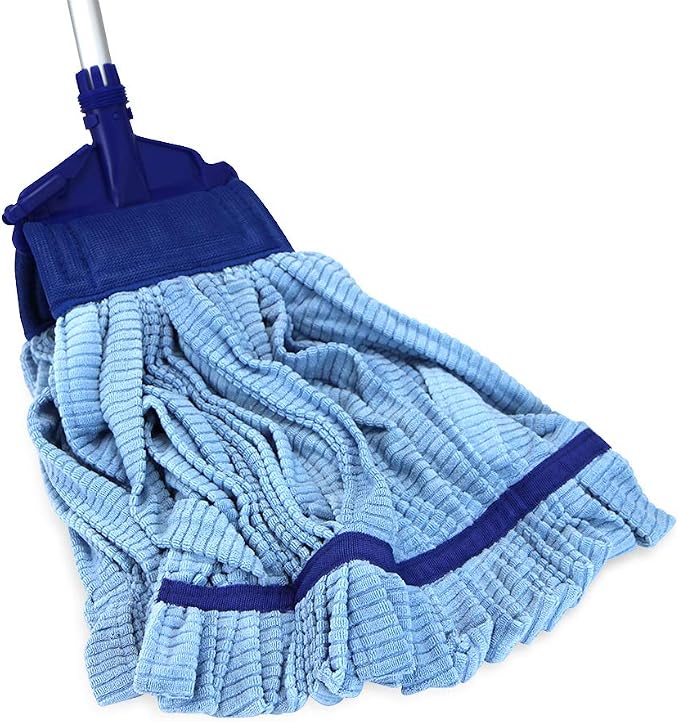Arkwright Microfiber Tube Mop Head Replacement - (Bulk Case of 12) Heavy Duty, Lint Free, Super Absorbent & Bleach-Safe, Janitorial Essential for Commercial & Industrial Floor Cleaning, 21 oz, Blue