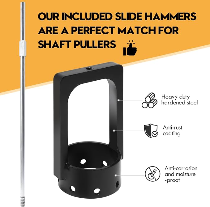 3 inch CV Axle Shaft Puller Tool Kit ，UTV/ATV CV Axle Removal Tool，Heavy Duty Axle Puller with Slide Hammer for Cars, Trucks, ATV & UTV - CV Joint & Driveshaft Removal Tool Set