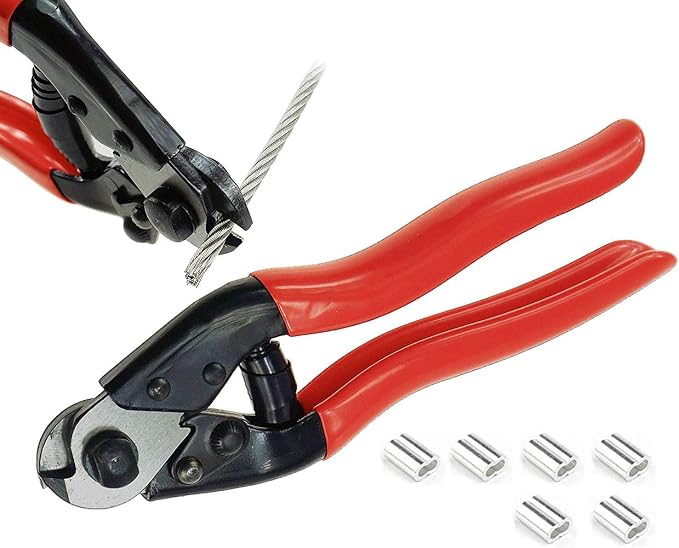 Muzata 1 Pack Cable Railing Crimping Tool CR09 Bundle 1 Pack Cable Cutter CR12