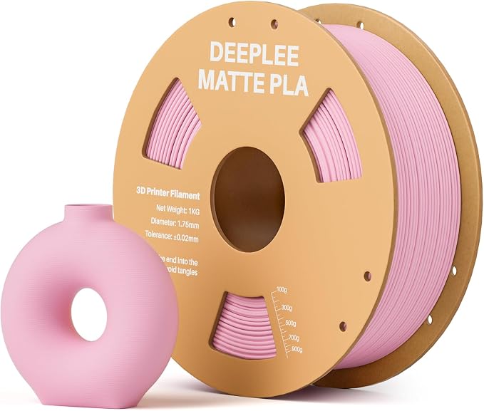 Matte PLA Filament 1.75mm, 3D Printer Filament Dimensional Accuracy +/- 0.02mm, No Clogging, Higher Toughness, Cardboard Spool 3D Filament, 1kg Sakura Pink