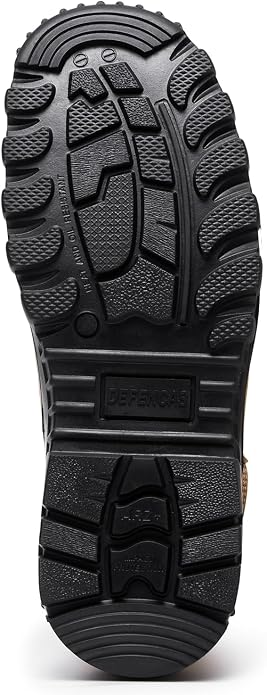 Men’s 6” & 8” Composite Toe Work Boots, Electrical Hazard Safety Boots for Men, Full-Grain Leather Construction Boots, Slip Resistant Rubber Outsole, Removable Memory Foam PU Insole