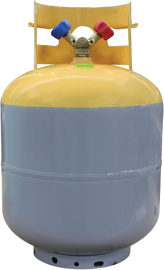 Mastercool 66010 50 lb. Recovery Tank for R134a – Meets DOT and CAN/CSA Standards – Powder-Coated HP325/HP345 Steel, No Float Switch, No Refrigerant Included