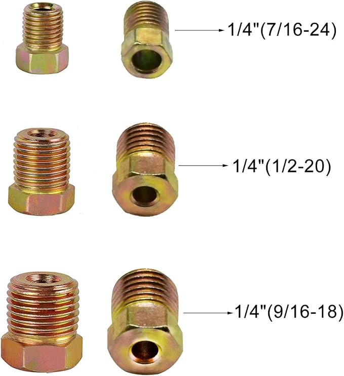 MuHize Brake Line Kit 25 ft 1/4" - Upgraded Zinc-Coated Flexible Brake Tubing Roll with Rustproof & Corrosion Protection - Include 16 Inverted Flare Fittings for Car, Truck, Auto Brake System Repair